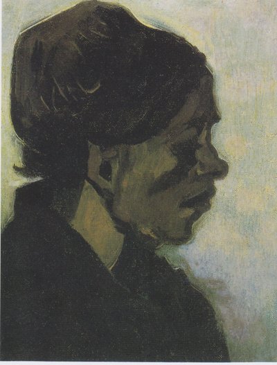 Head of a Brabant Peasant Woman with Dark Bonnet by Vincent van Gogh
